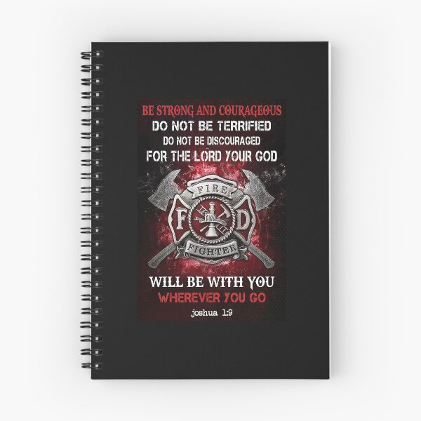 Item preview, Be Strong And Courageous For Lord Your God Will Be With You Fire Fighter Poster designed and sold by kathrynlice.
