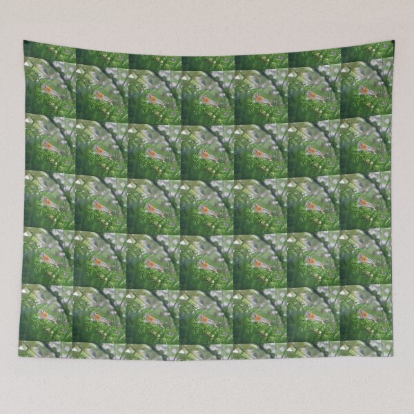 Item preview, Orange Rili Shrimp Exploring Moss Forest designed and sold by redbirdswim.