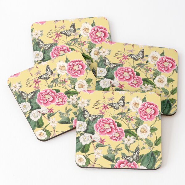 Item preview, Roses and Butterflies on Yellow designed and sold by meggydesigns.