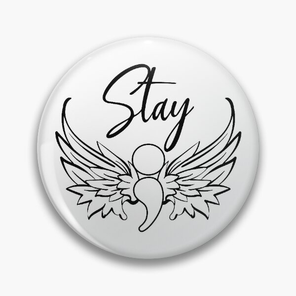 Item preview, Stay - Suicide Prevention Awareness Semicolon with Wings designed and sold by Lori P.