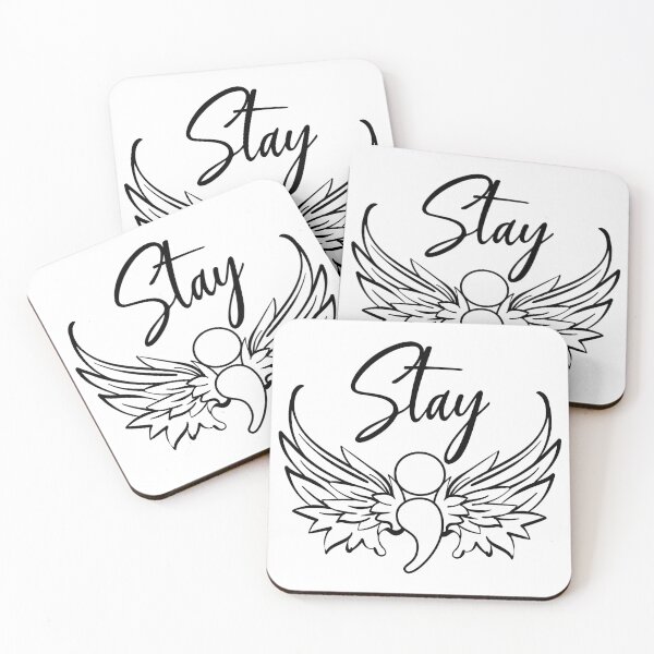 Item preview, Stay - Suicide Prevention Awareness Semicolon with Wings designed and sold by Lori P.