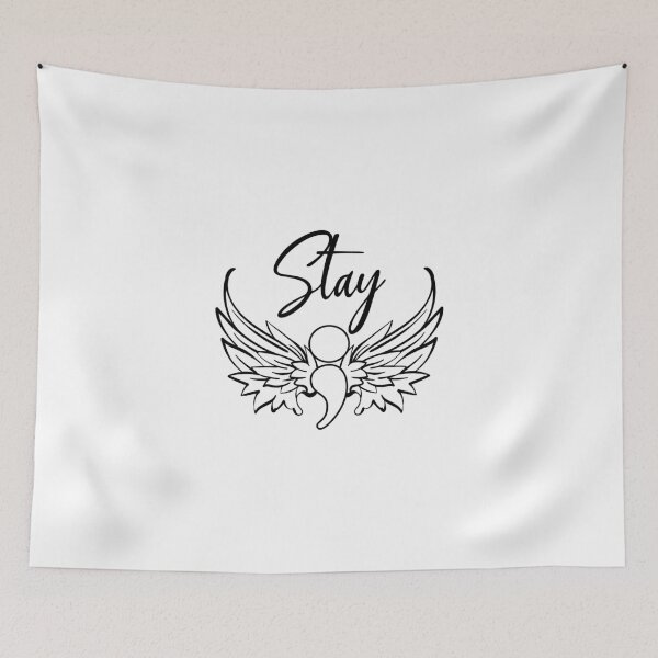 Item preview, Stay - Suicide Prevention Awareness Semicolon with Wings designed and sold by Lori P.
