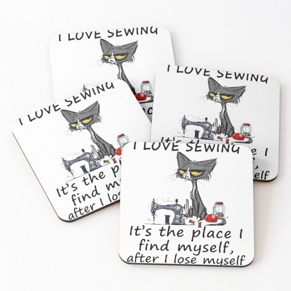 Item preview, BLACK CAT I LOVE SEWING designed and sold by Balll130.