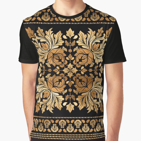 Artikel-Vorschau von Orientalisches Vintage Damast Ornament - Schwarz und Gold, designt und verkauft von k9printart.