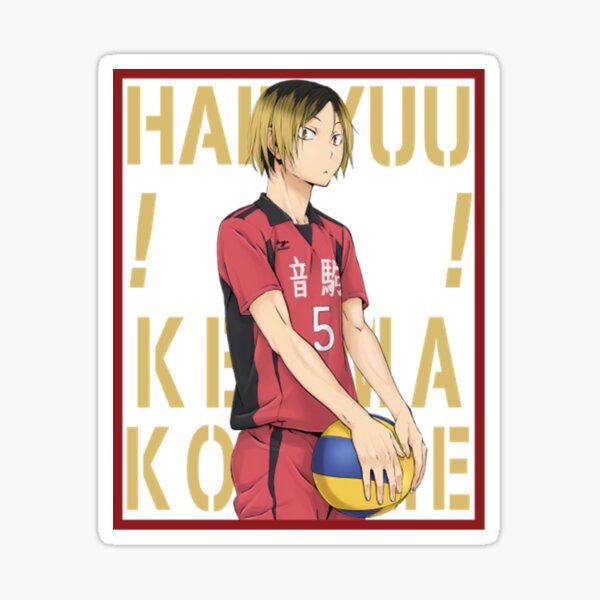 Pegatina Haikyuu Kenma Kozume Con Texto De Fondo Coloreado De Deandreedwards Redbubble 0113