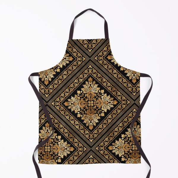 Item preview, Oriental Vintage Damask pattern - Black and gold designed and sold by k9printart.