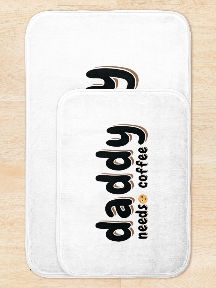 Thumbnail 5 of 6, Bath Mat, daddy needs coffee designed and sold by Risala.