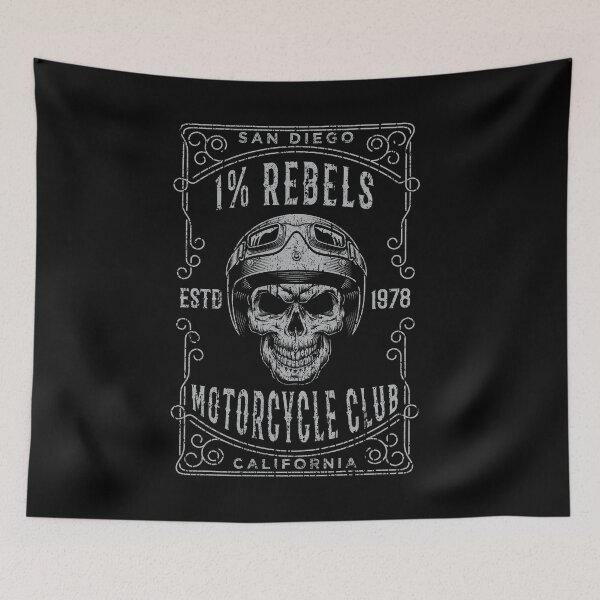 Item preview, One Percent Rebels, San Diego Motorcycle Biker Club Logo Skull Design designed and sold by Proverbial Wisdom Design.