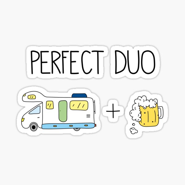 Camper and beer Sticker