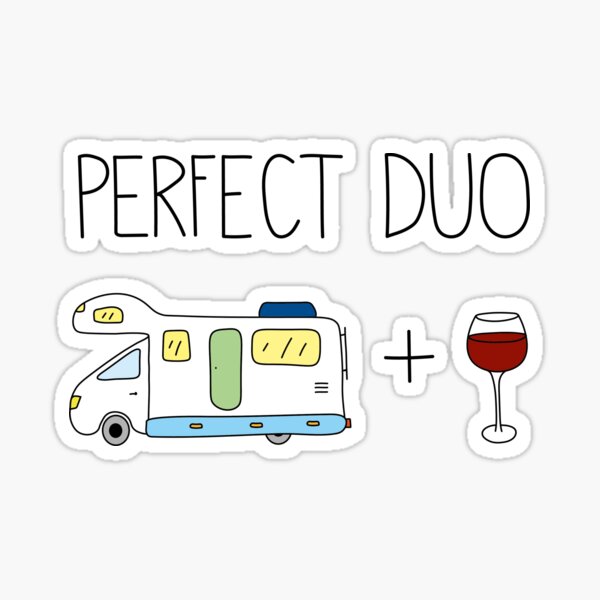 Camper and wine Sticker