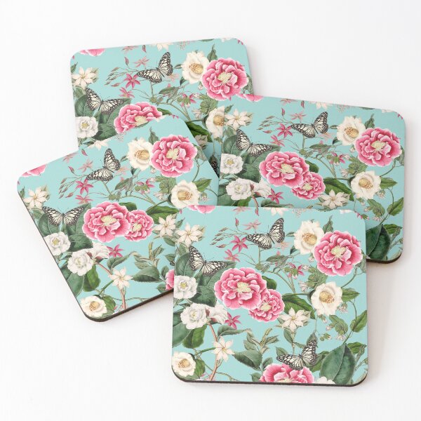 Item preview, Roses and Butterflies on Teal designed and sold by meggydesigns.