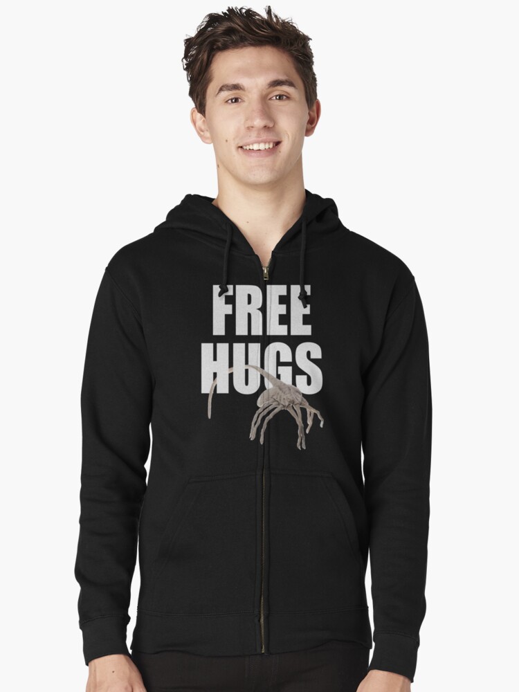 "Free Hugs " Zipped Hoodie by GaudaPrime31 Redbubble