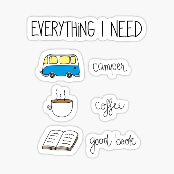 Camper, coffee and good book Sticker
