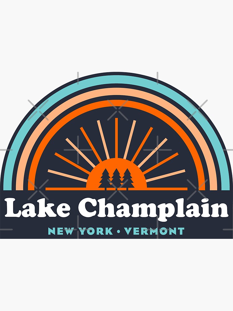 "Lake Champlain New York Vermont Rainbow" Sticker for Sale by esskay