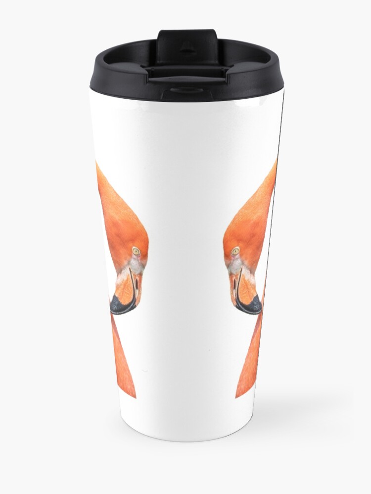 Alternate view of Photograph of a flamingo face Travel Coffee Mug