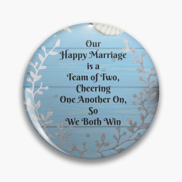 Item preview, Happy Marriage Team quote - Blue Shiplap & Seashells theme - Jade Frame - SupportiveSpouses.com - Vicki Hadfield designed and sold by Printable Pressies.