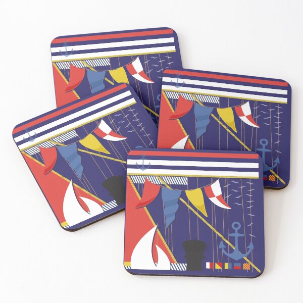 Item preview, Nautical Yachting Maritime Flags and Stripes Pattern designed and sold by HotHibiscus.