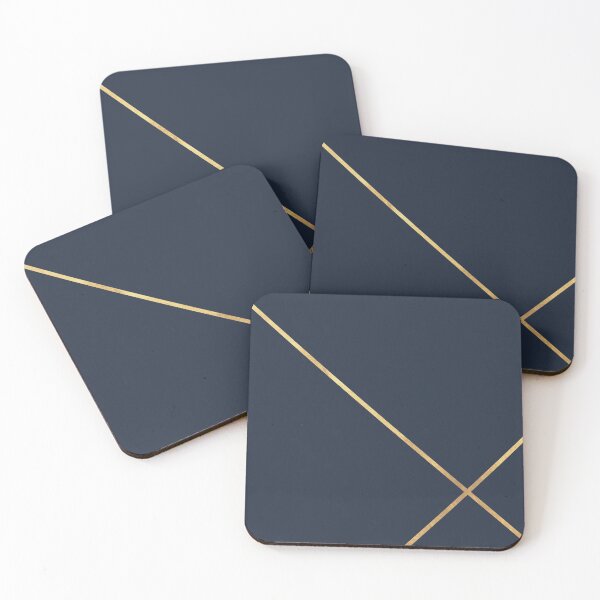Item preview, Minimalist Midnight Navy and Gold Lines designed and sold by MA DESIGNS.