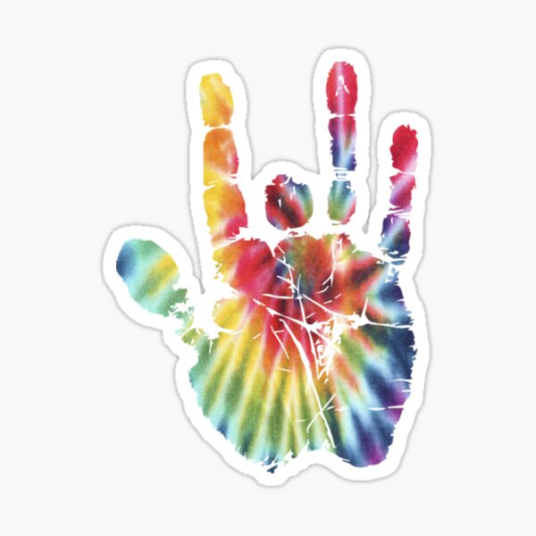 Tie Dye Jerry Garcia Hand Sticker