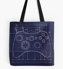 XBOX 360 Controller Top Blue Print Tote Bag