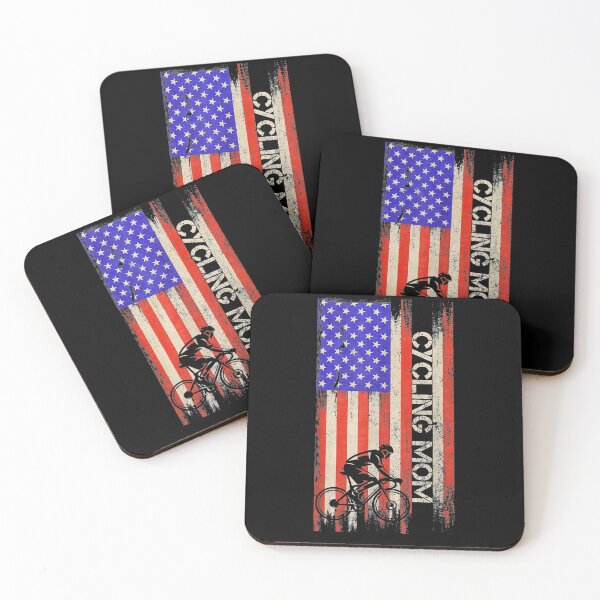 Item preview, Vintage American Flag Proud Cycling Mom Cyclist Silhouette Gift  designed and sold by mchargue12.