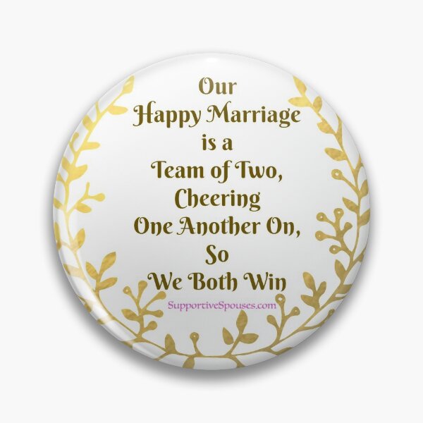 Item preview, Happy Marriage Team quote - gold wreath - SupportiveSpouses.com - Vicki Hadfield designed and sold by Printable Pressies.