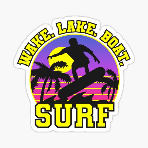 Wake Lake Boat Surfboards Sticker