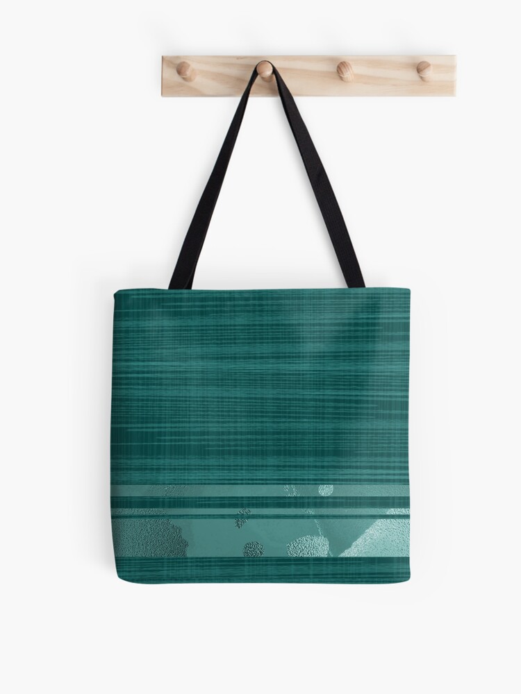 Mix and match. Retro textured rich turquoise, deep aqua marine, blue green,  sea green - simple and stylish. Caroline Laursen original | Tote Bag