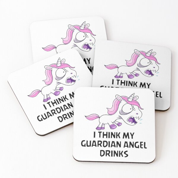 Item preview, UNICORN I THINK MY GUARDIAN ANGEL DRINKS designed and sold by Princez21.