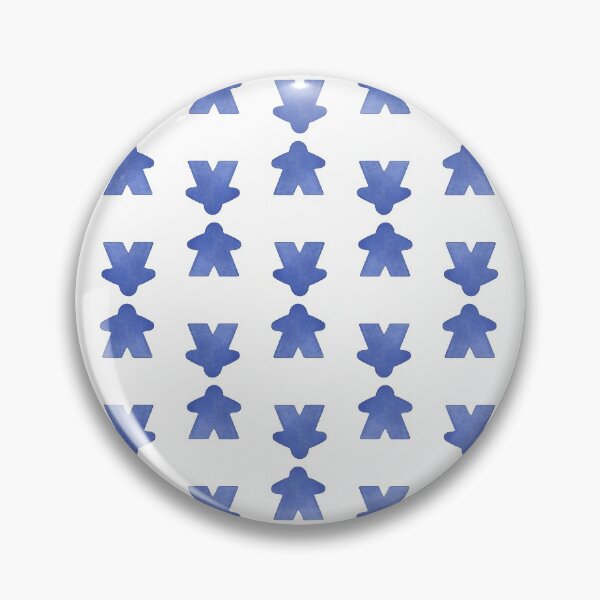 Item preview, Watercolor Blue Meeples on White Pattern designed and sold by Zab Butler Design.