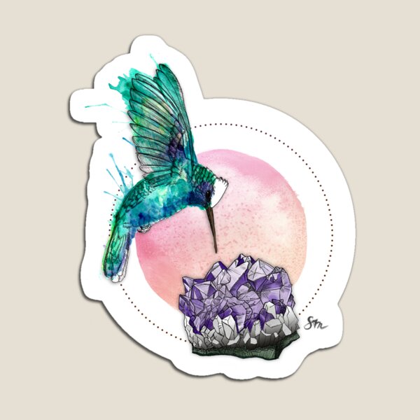 Hummingbird and Amethyste Magnet