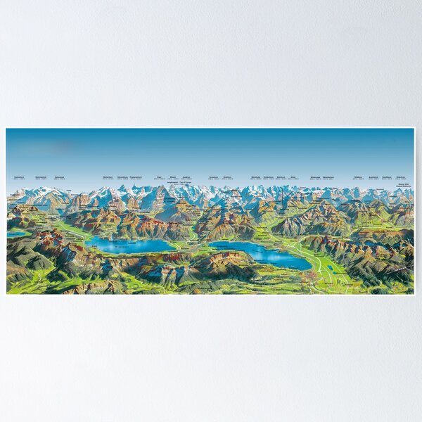 Item preview, " Switzerland: 2016/today Bernese Oberland - Interlaken panoramic map ... designed and sold by MOUNTAINS on FIRE.