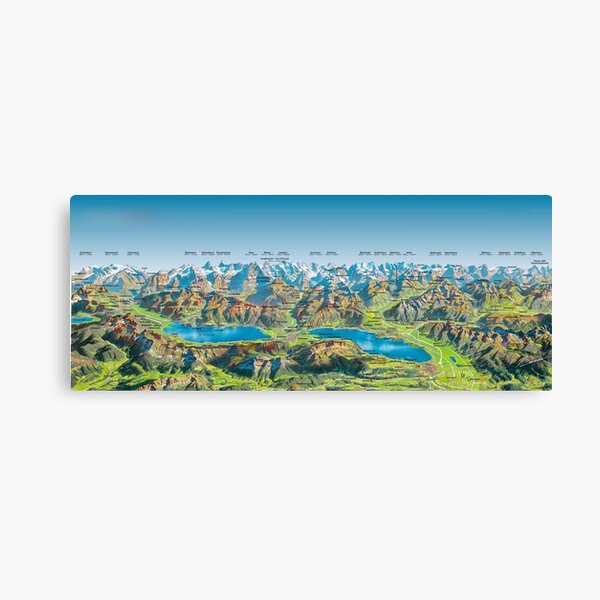 Item preview, " Switzerland: 2016/today Bernese Oberland - Interlaken panoramic map ... designed and sold by MOUNTAINS on FIRE.