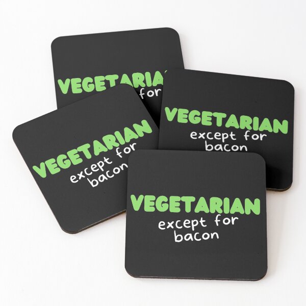 Item preview, Vegetarian Except For Bacon Funny Text Design designed and sold by EarthArtDesigns.