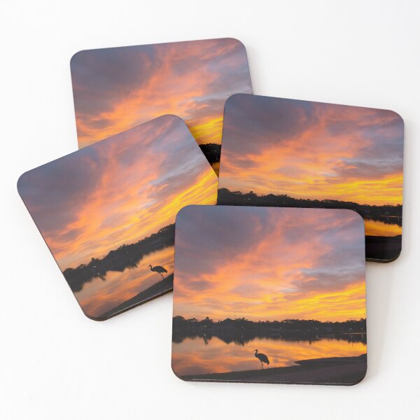 Item preview, Sunset reflection and sandhill crane silhouette designed and sold by Zina Stromberg.