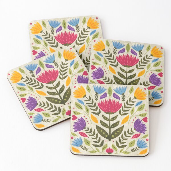 Item preview, Folk Art Flowers I designed and sold by Divyam Chaya Bernstein.