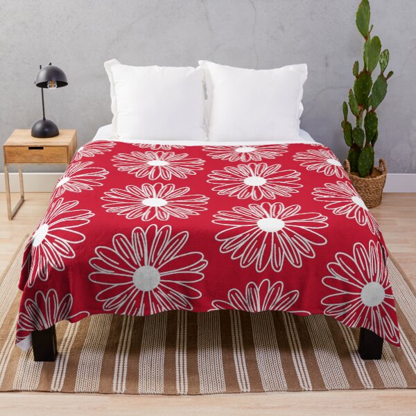 Item preview, Red and White Floral Pattern - Daisy- designed and sold by thelustrous.