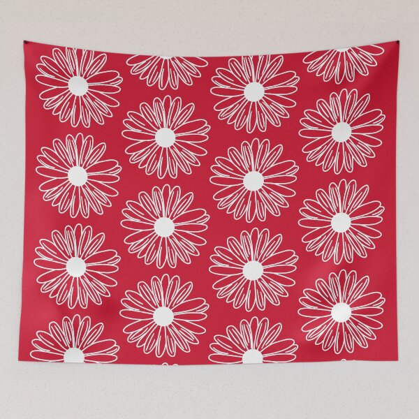 Item preview, Red and White Floral Pattern - Daisy- designed and sold by thelustrous.