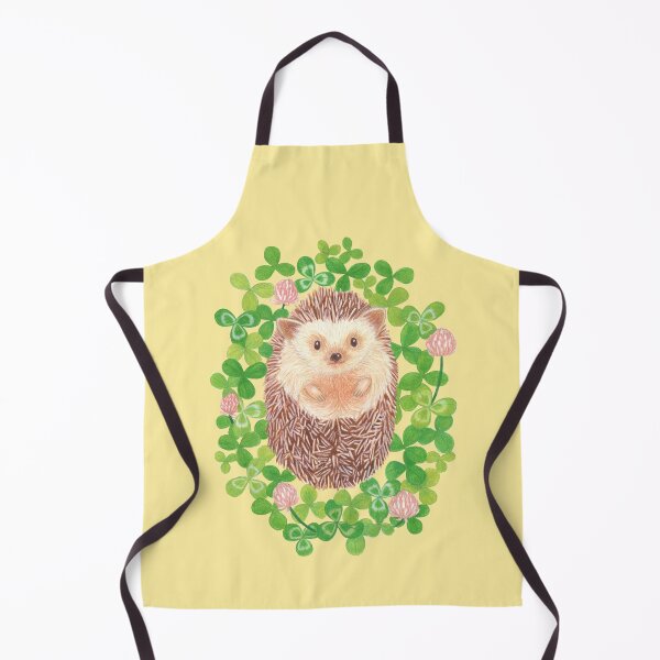 Item preview, cute hedgehog in cloverfield on pastel yellow background designed and sold by EllenLambrichts.