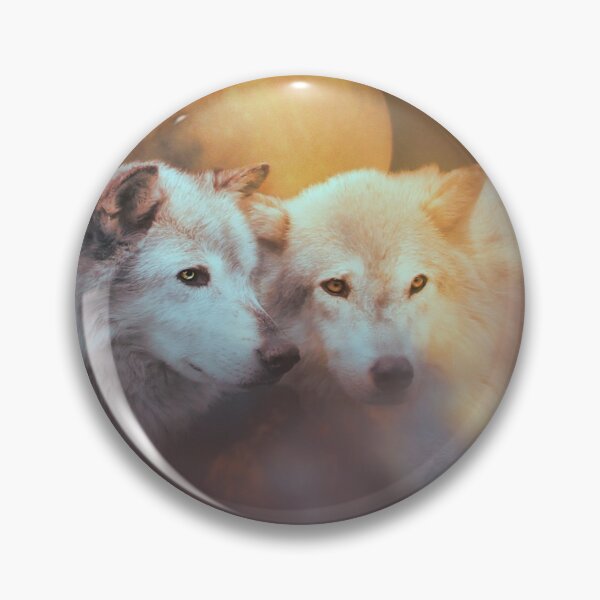 Item preview, Two Wolves Surreal Mystical with Moon designed and sold by Stephanie Laird.
