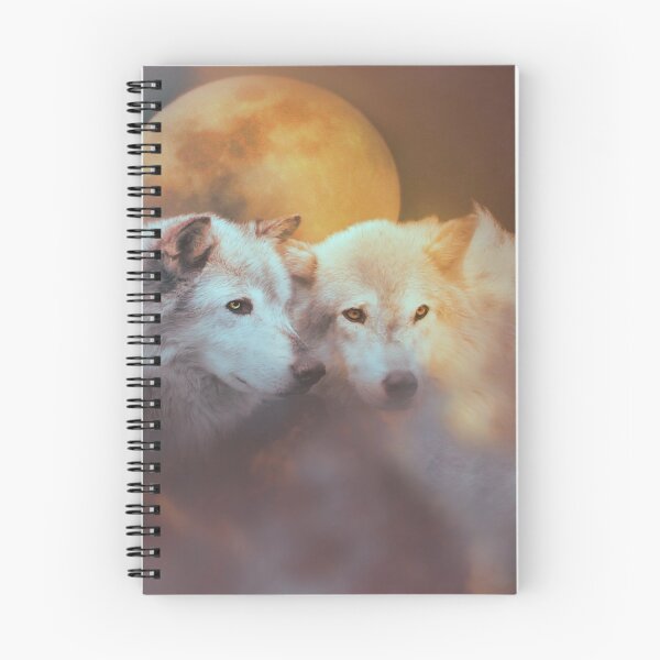 Item preview, Two Wolves Surreal Mystical with Moon designed and sold by Stephanie Laird.