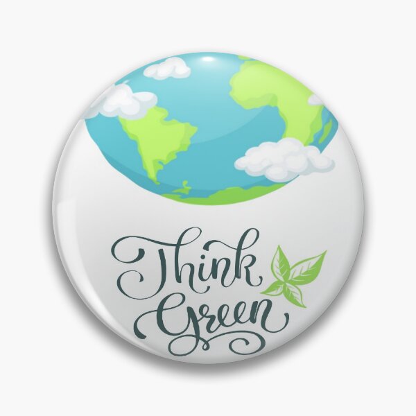 Item preview, World Environment Day - Think Green Text Slogan with Cloud surrounded World Planet Earth designed and sold by WearWolfDesigns.