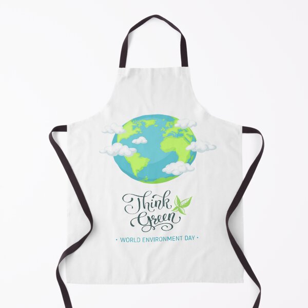 Item preview, World Environment Day - Think Green Text Slogan with Cloud surrounded World Planet Earth designed and sold by WearWolfDesigns.