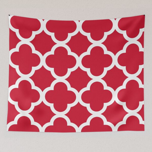 Item preview, Red and White Geometric Pattern - Quatrefoil designed and sold by thelustrous.