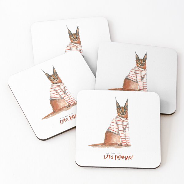 Item preview, Watercolor Caracal cat's pajamas designed and sold by CarolineJordaan.