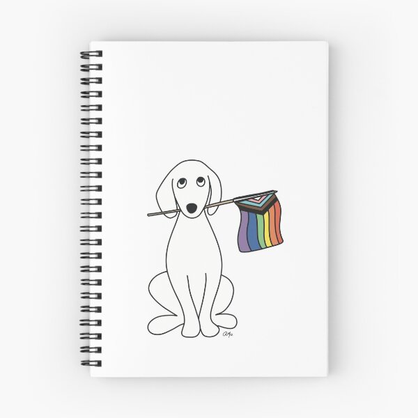 Item preview, Dog Cartoon with Inclusive Pride Flag designed and sold by Rachel McNeil.