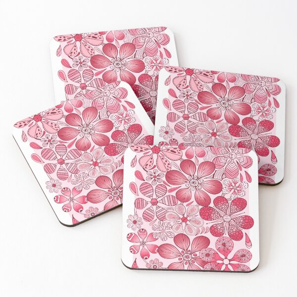 Item preview, Red and pink floral abstract 1 designed and sold by Zela.