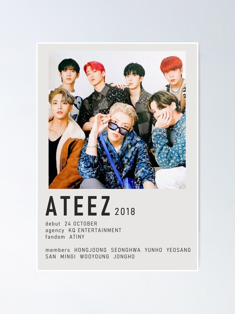 KPOP ATEEZ Poster Sticker Aesthetic Decor Poster Home Room Painting Wall  Stickers Hongjoong Seonghwa Yunho Fans