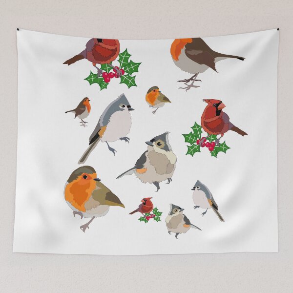 Item preview, Garden birds pattern designed and sold by orangerinka.