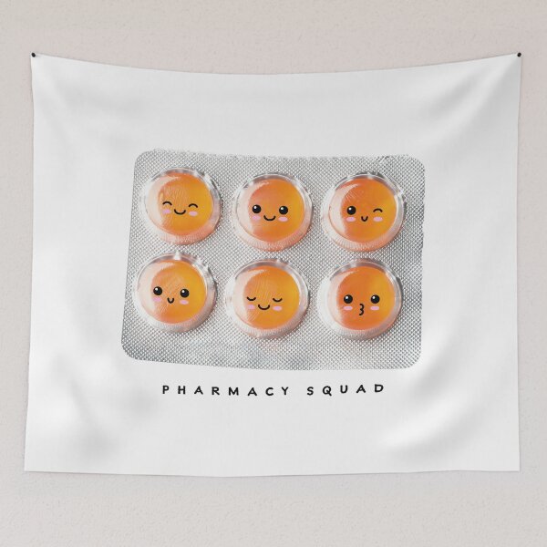 Item preview, Pharmacy squad blister orange emoji pills designed and sold by Eenig.